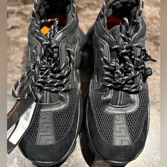 NEW Versace Chain Reaction Sneakers Mens EU Size 44 US 11 Black
